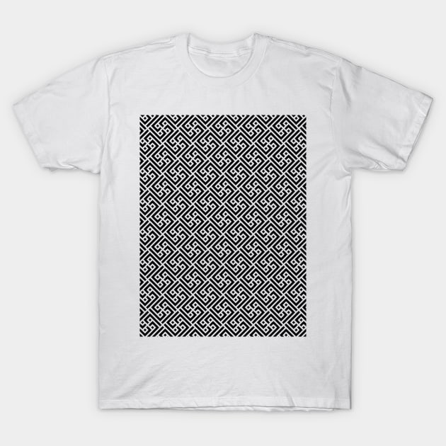 Sacred Geometry Sayagata Pattern T-Shirt by terrordro.me